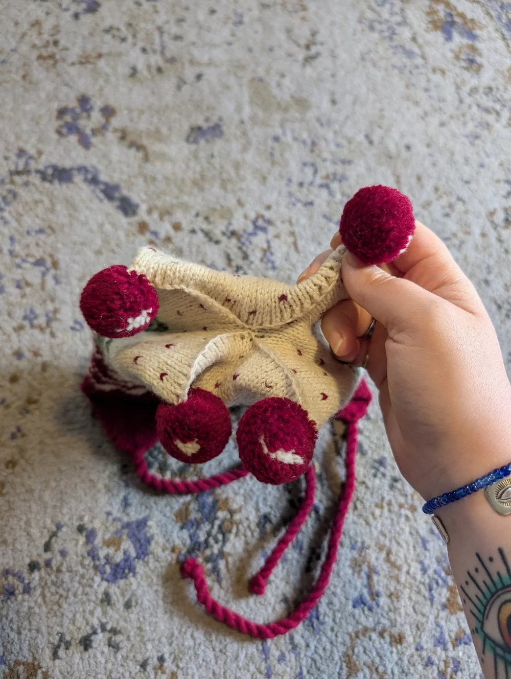 Kid's‎ Knitted Cherry Hat